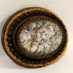 Vintage Brooch with Stone Center